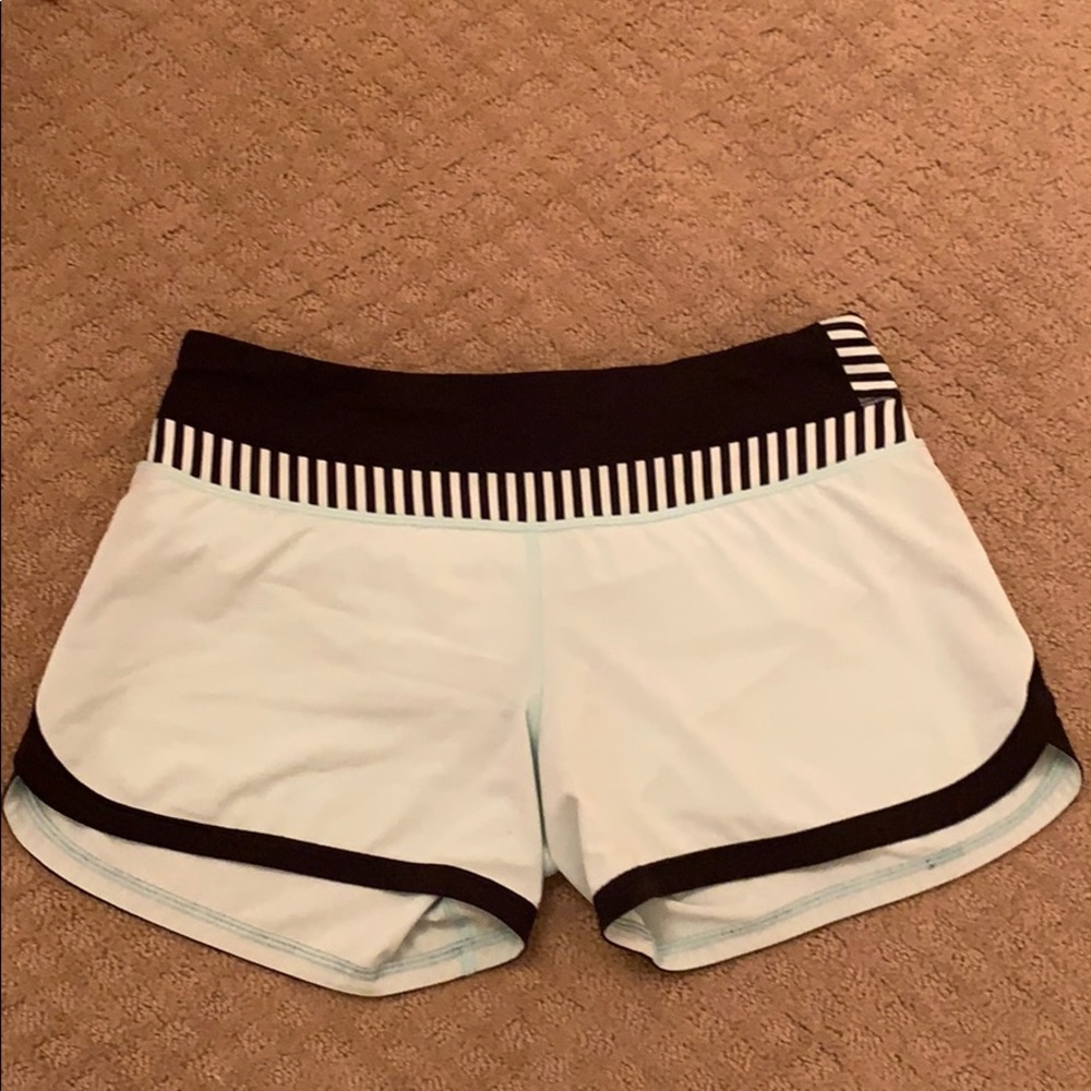 lululemon turquoise and black shorts